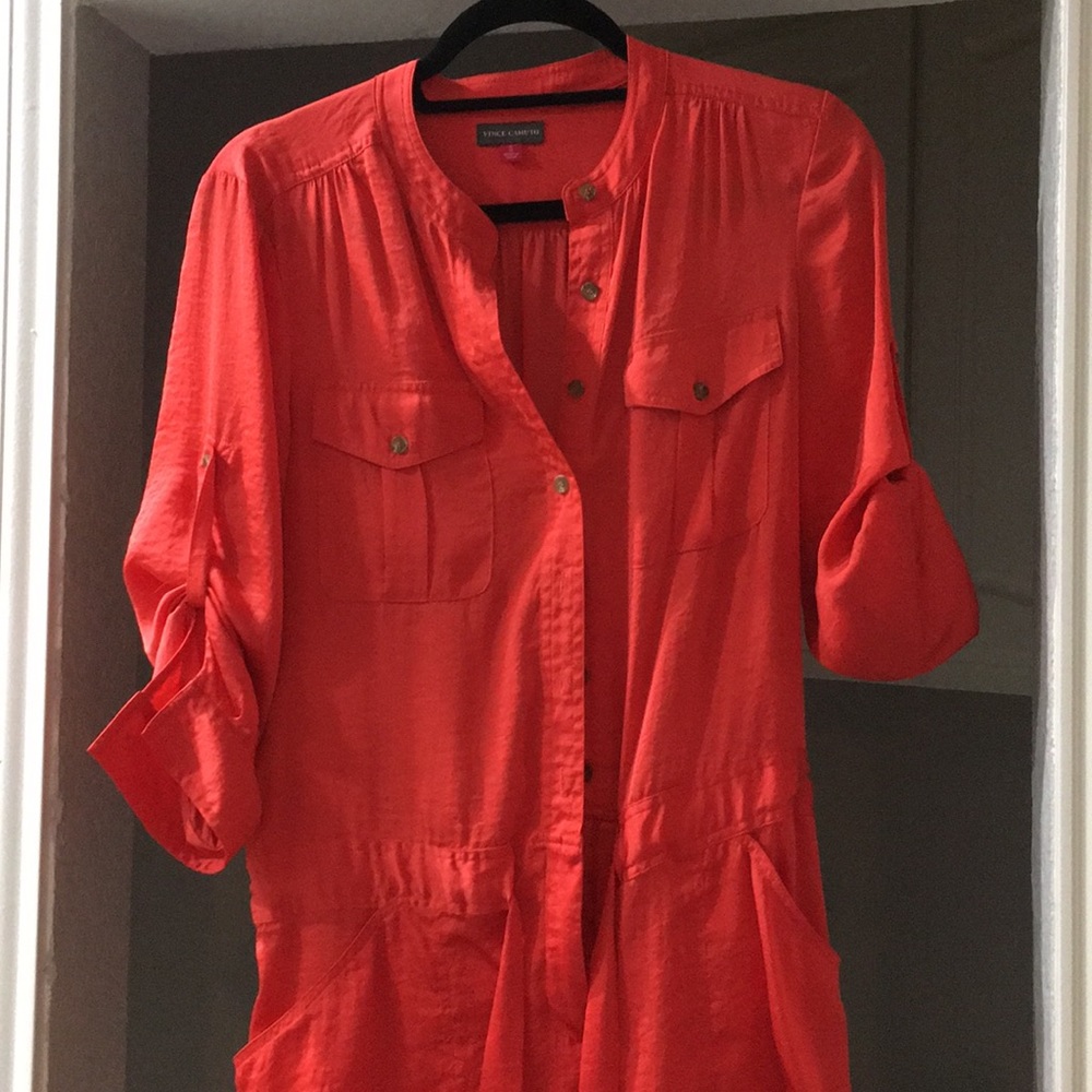 Vince Camuto Orange Short Romper